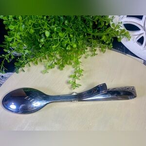 Pampered Chef Large Stainless Double Spoon Serving Tongs